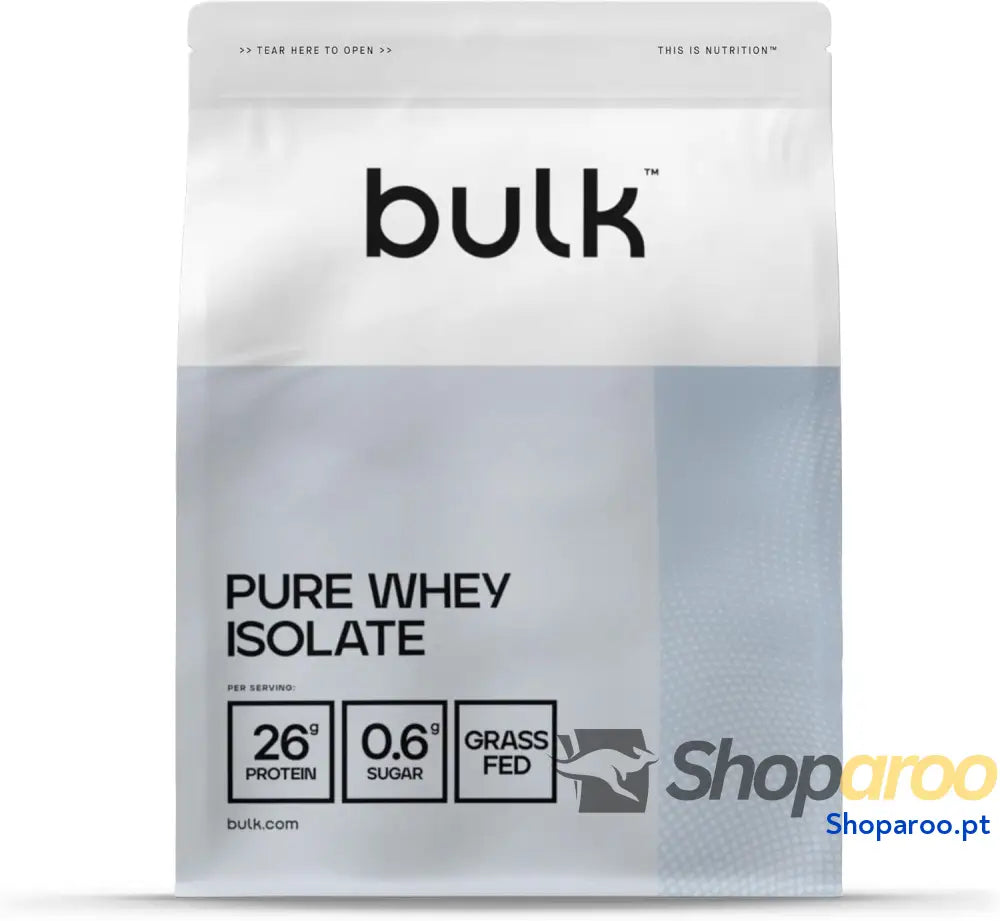 Proteína Isolada de Whey em Pó Sem Sabores Adicionados 500 g 16 Doses Baixo Teor Açúcar Gorduras para aumentar a massa