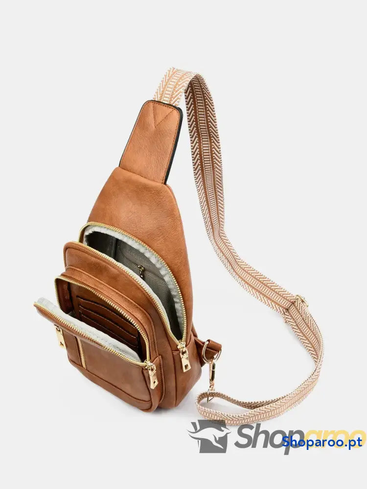 PU Leather Adjustable Strap Crossbody Bag