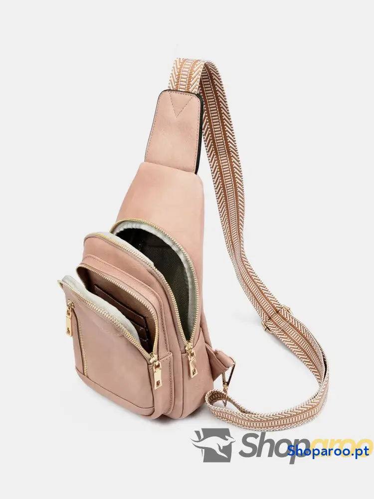 PU Leather Adjustable Strap Crossbody Bag