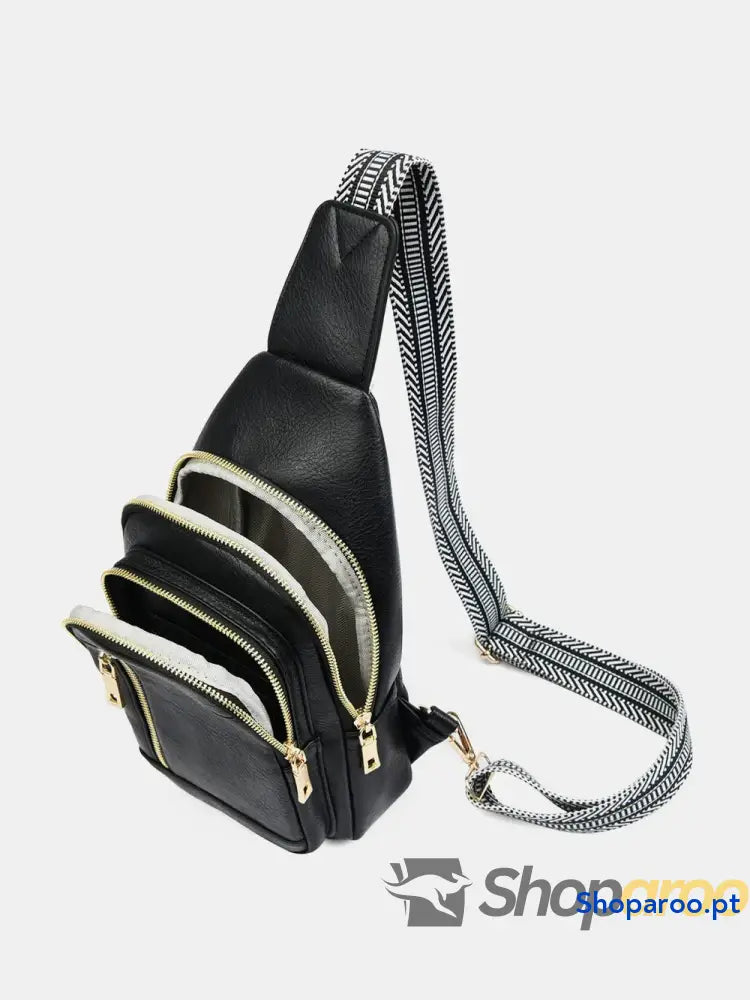 PU Leather Adjustable Strap Crossbody Bag