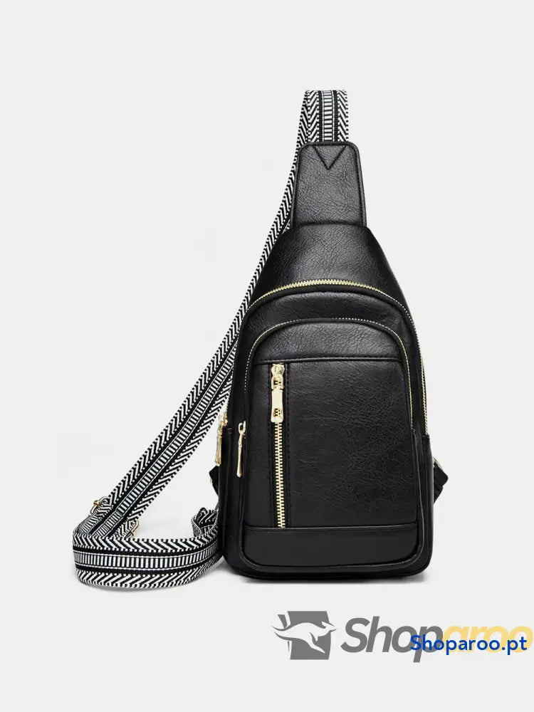 PU Leather Adjustable Strap Crossbody Bag