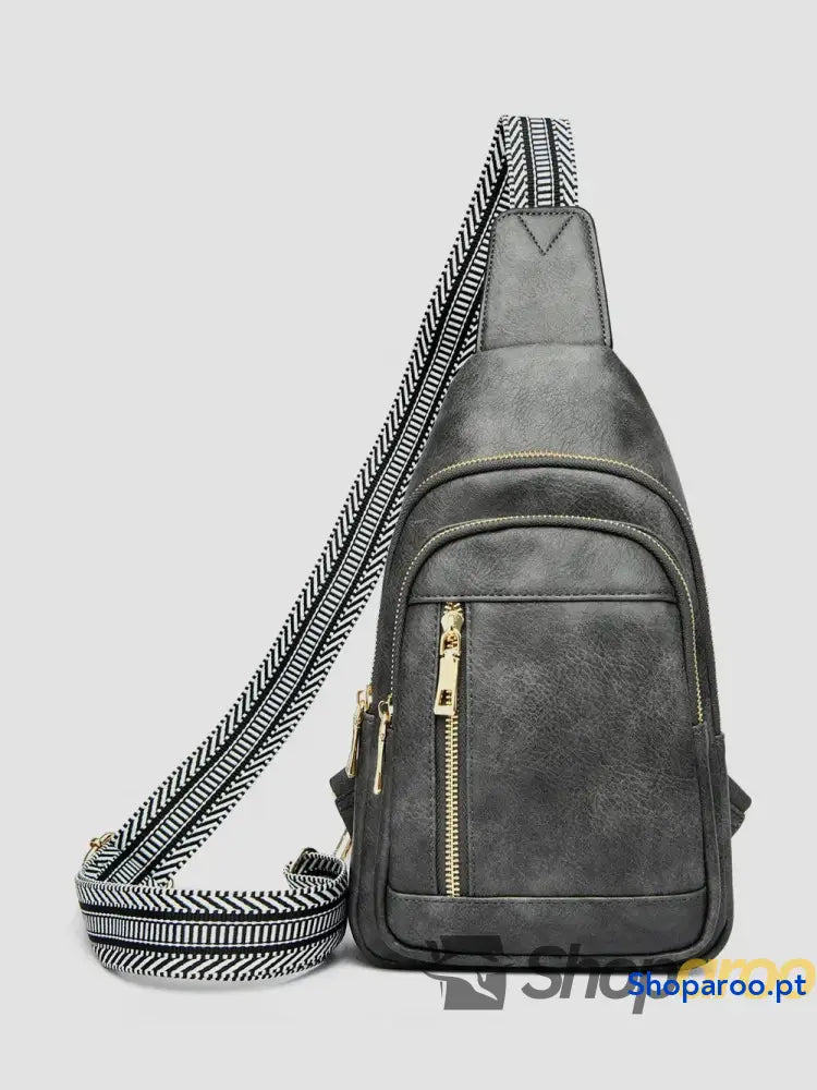 PU Leather Adjustable Strap Crossbody Bag