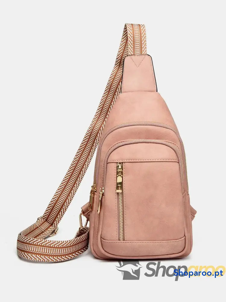 PU Leather Adjustable Strap Crossbody Bag