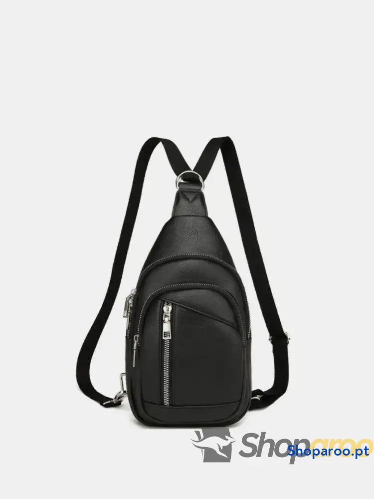 PU Leather Crossbody Bag with Two Detachable Strap
