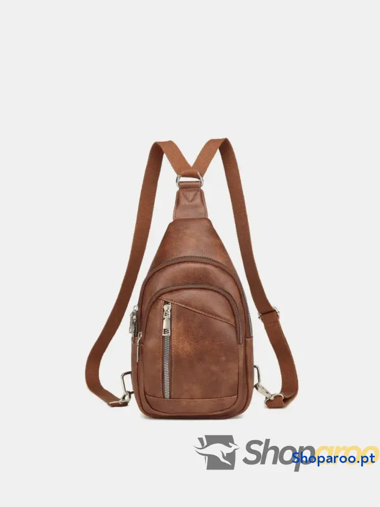 PU Leather Crossbody Bag with Two Detachable Strap