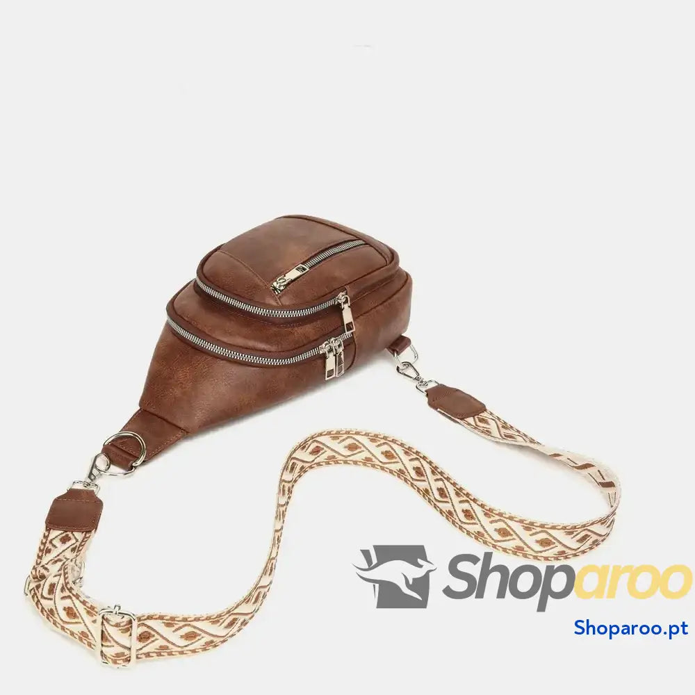 PU Leather Crossbody Bag with Two Detachable Strap