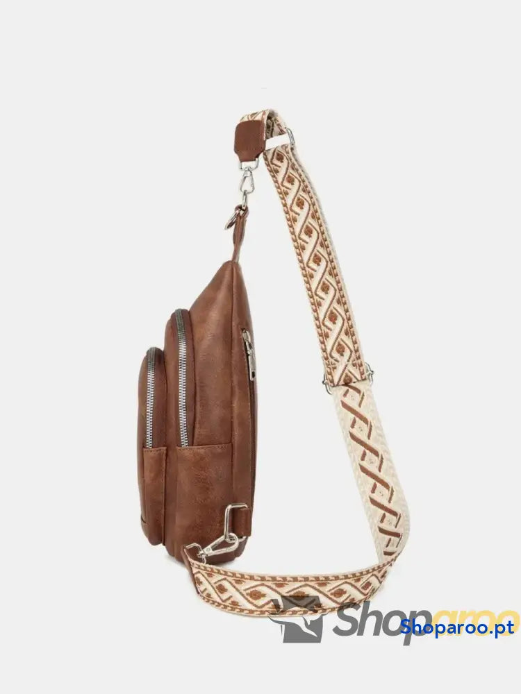 PU Leather Crossbody Bag with Two Detachable Strap