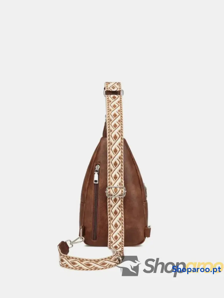 PU Leather Crossbody Bag with Two Detachable Strap