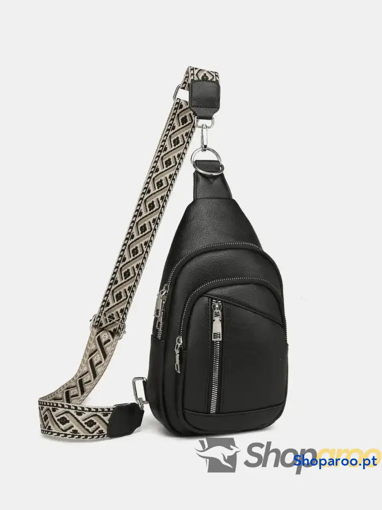 PU Leather Crossbody Bag with Two Detachable Strap