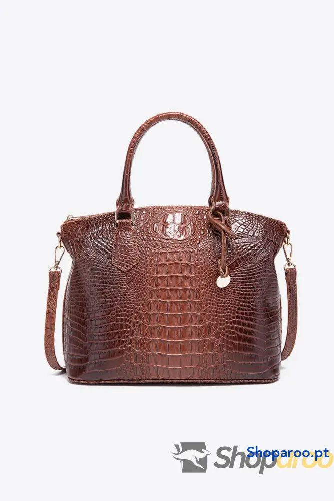 Bolsa média em pele PU com forro poliéster