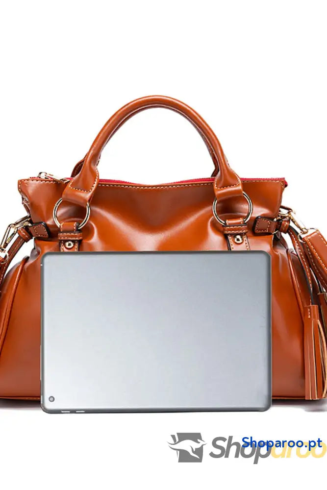 PU Leather Handbag with Tassels