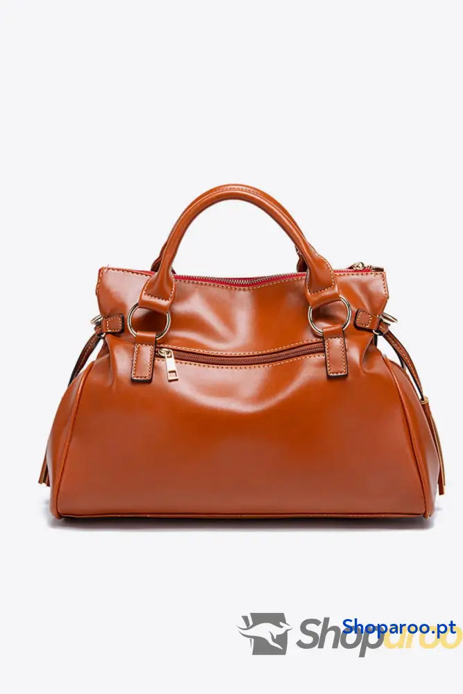 PU Leather Handbag with Tassels