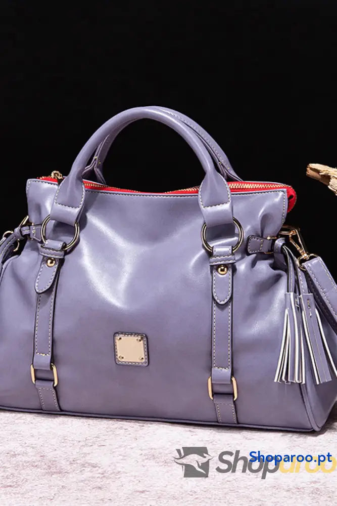 PU Leather Handbag with Tassels