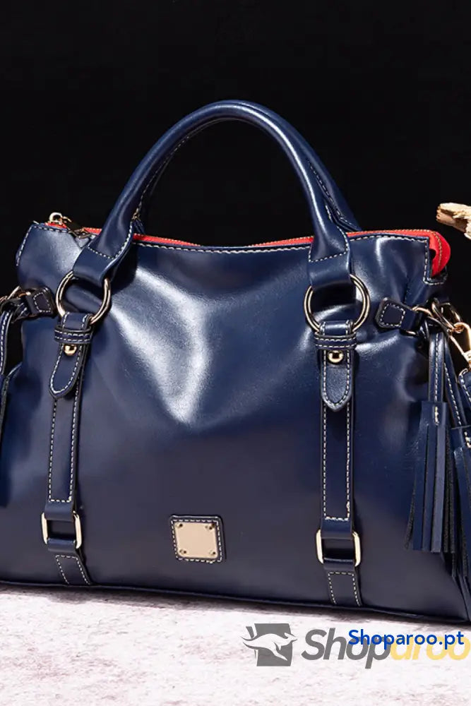 PU Leather Handbag with Tassels