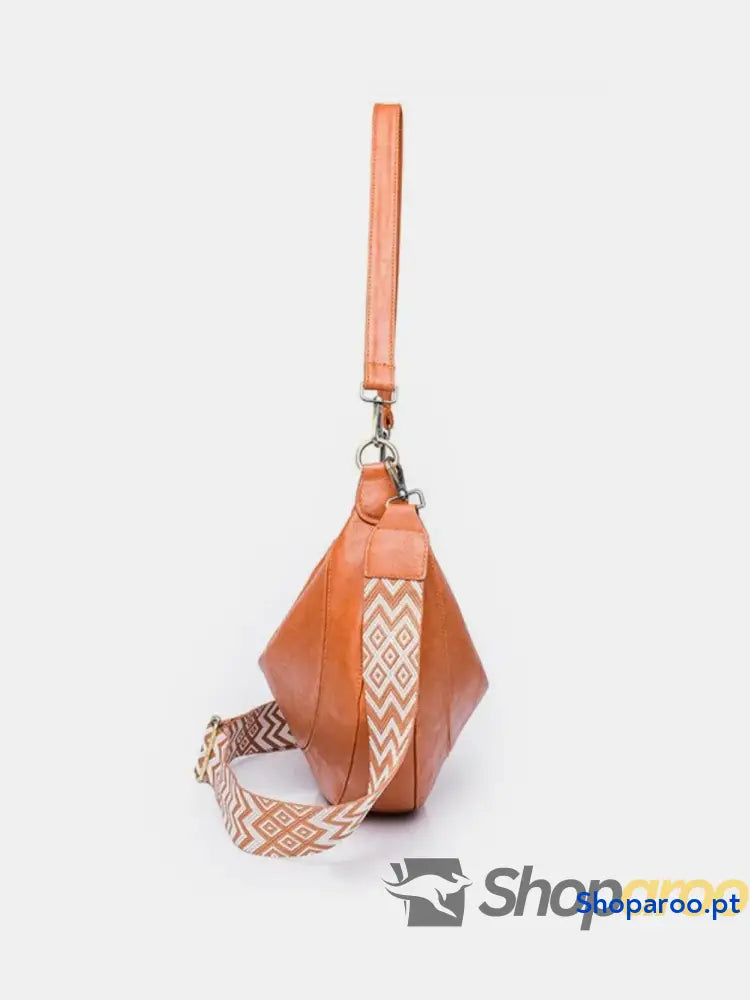 PU Leather Removable Strap Crossbody Bag