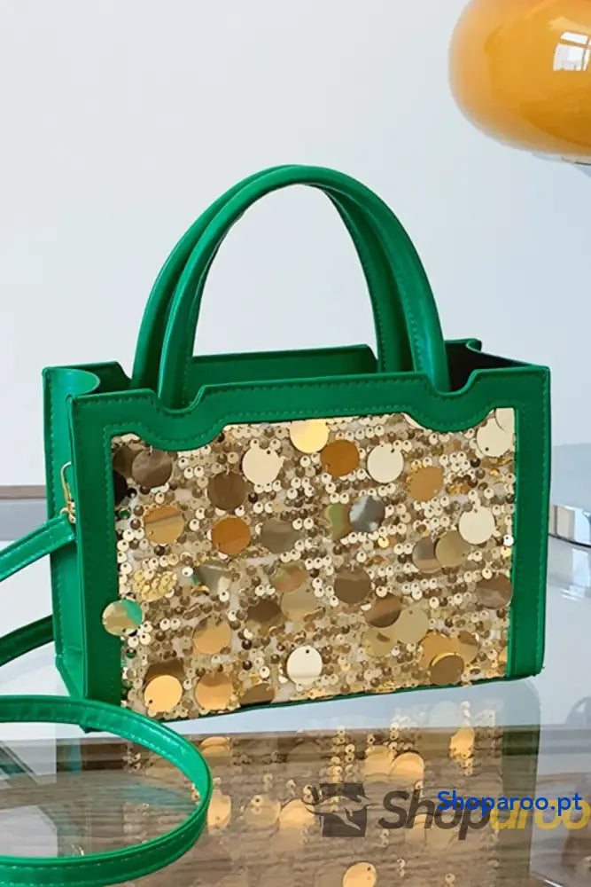 PU Leather Sequin Handbag