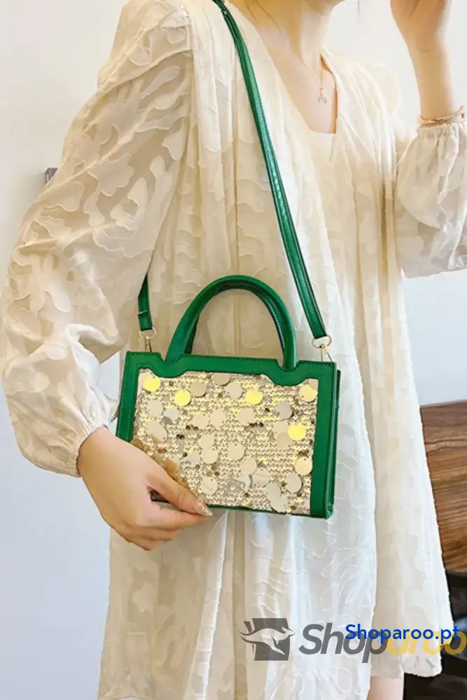 PU Leather Sequin Handbag
