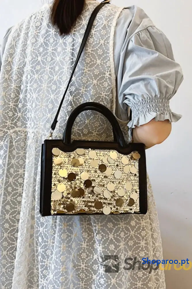 PU Leather Sequin Handbag