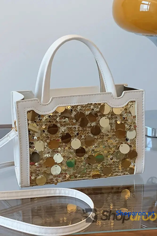 PU Leather Sequin Handbag