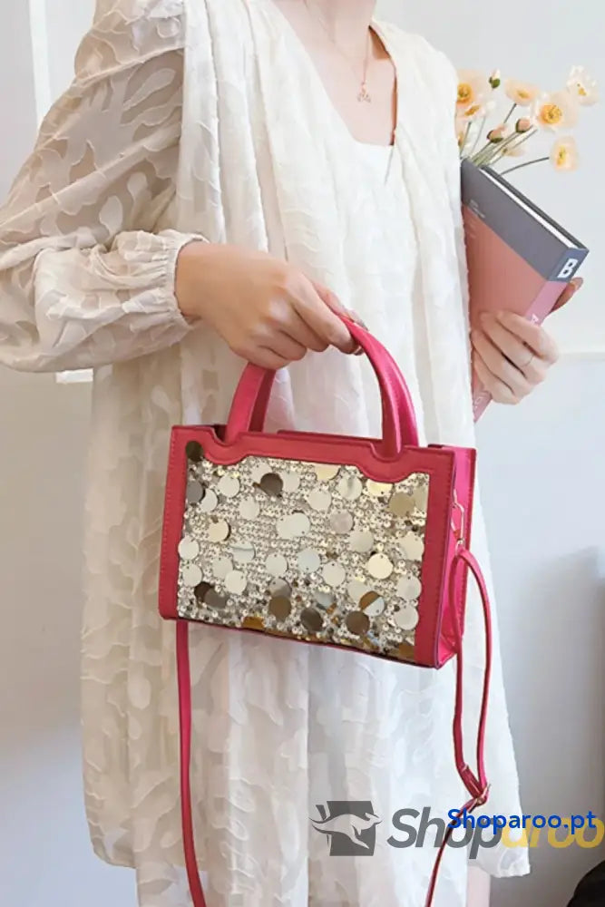 PU Leather Sequin Handbag