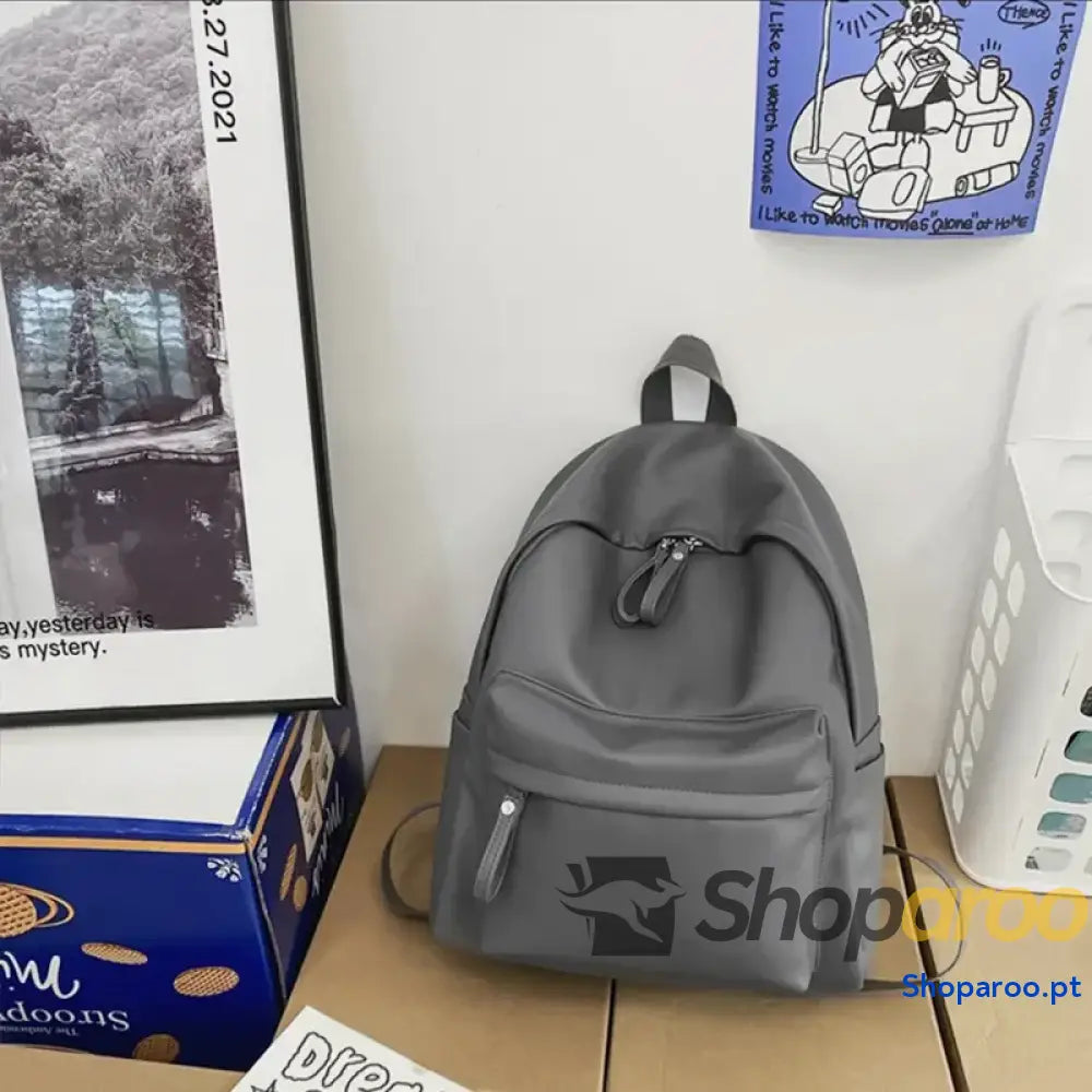 PU Leather Zip Backpack Bag