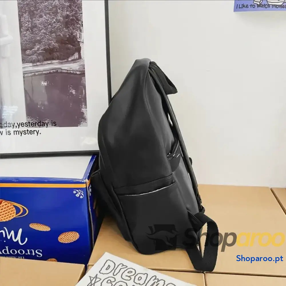 PU Leather Zip Backpack Bag