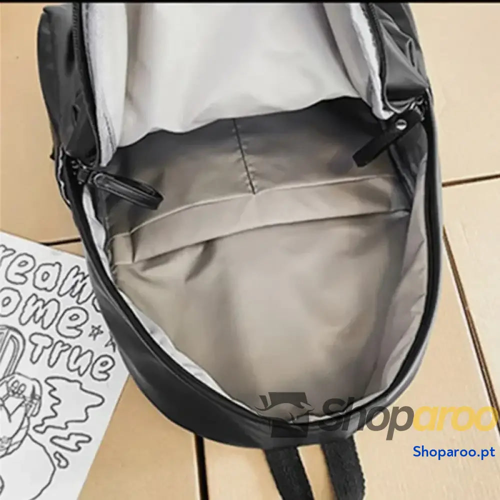 PU Leather Zip Backpack Bag