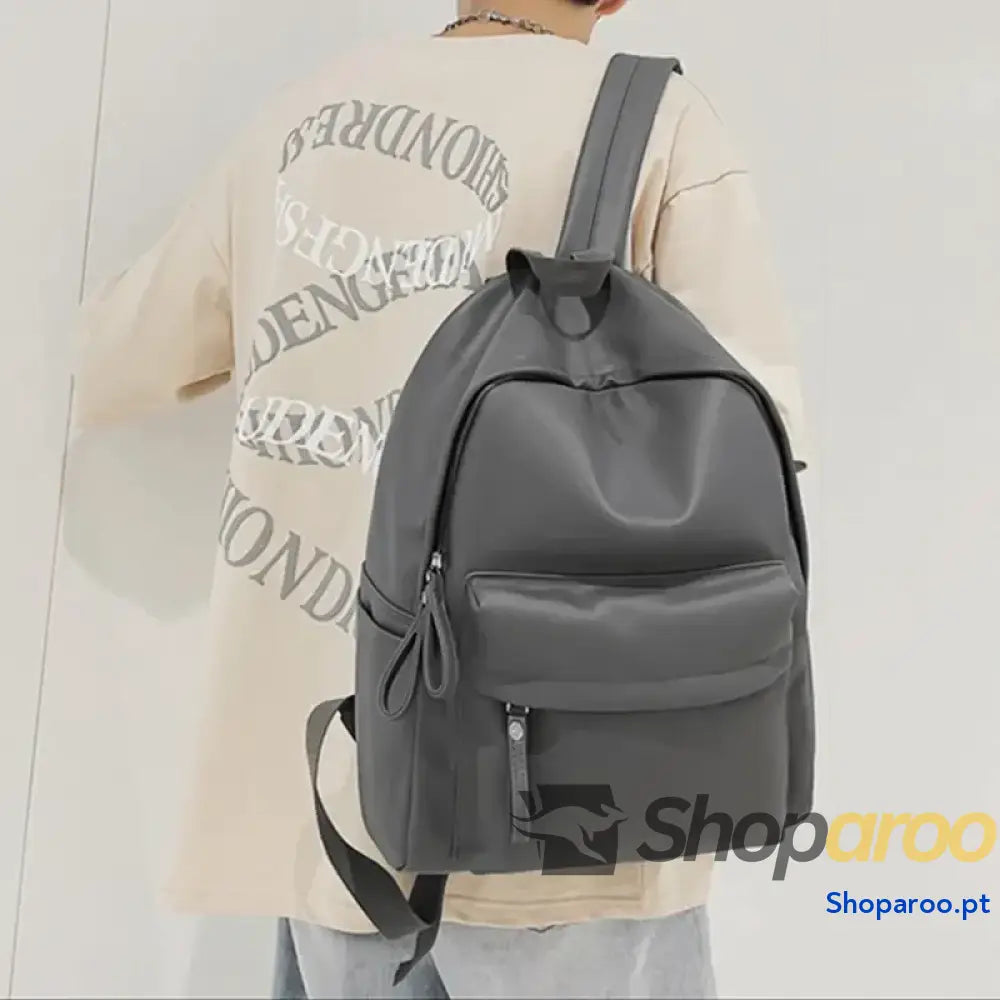 PU Leather Zip Backpack Bag