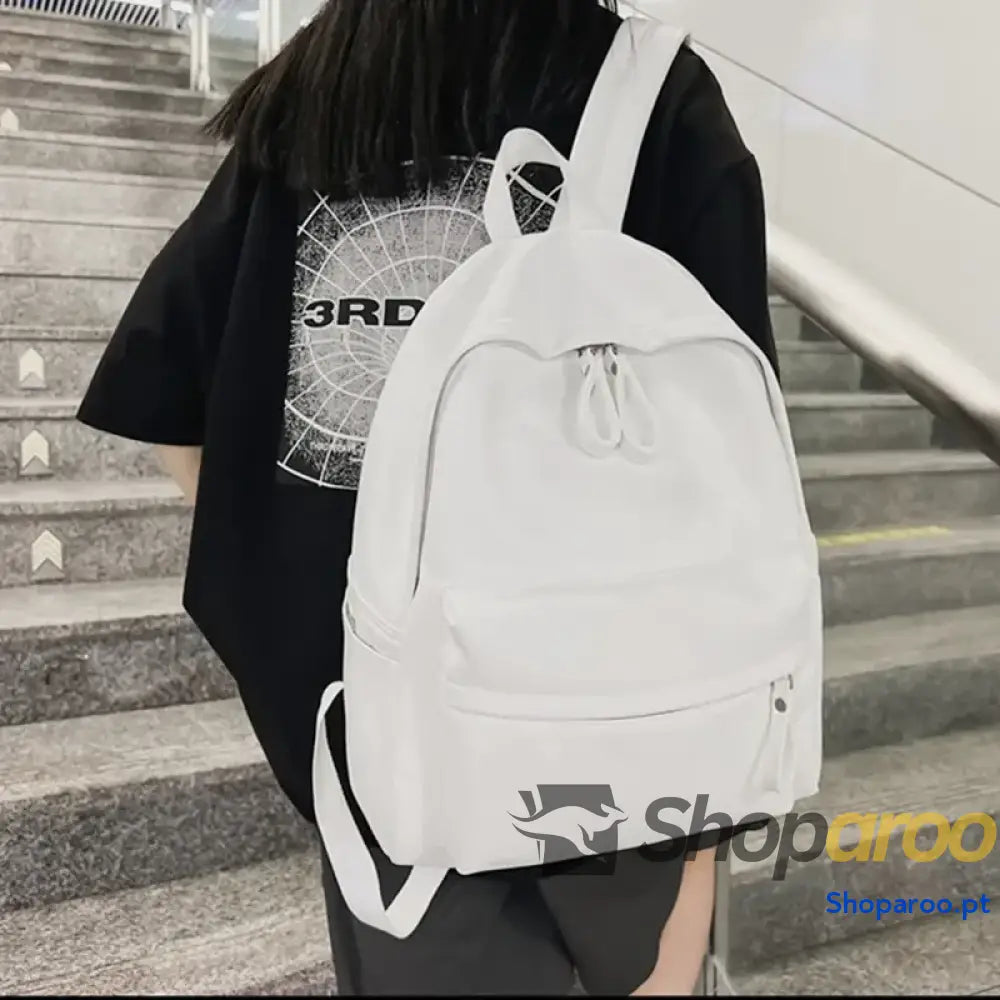 PU Leather Zip Backpack Bag