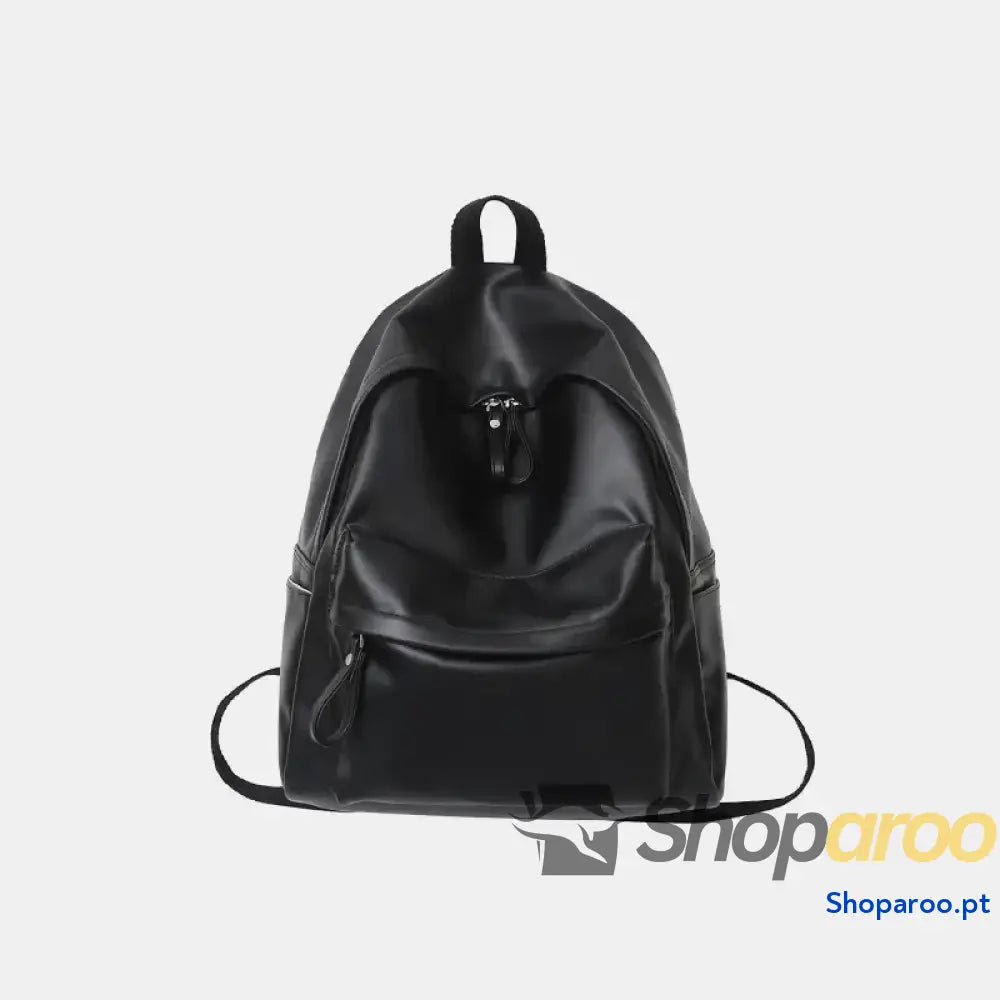 PU Leather Zip Backpack Bag