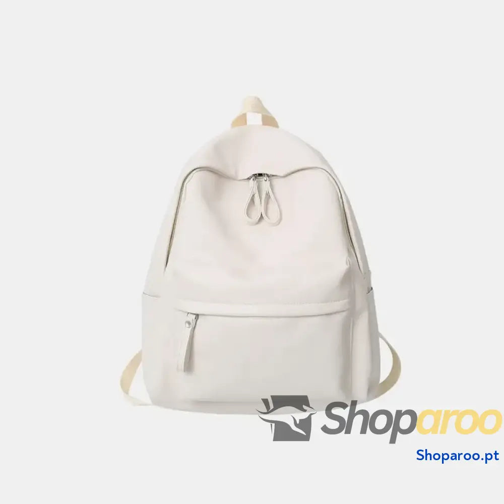 PU Leather Zip Backpack Bag