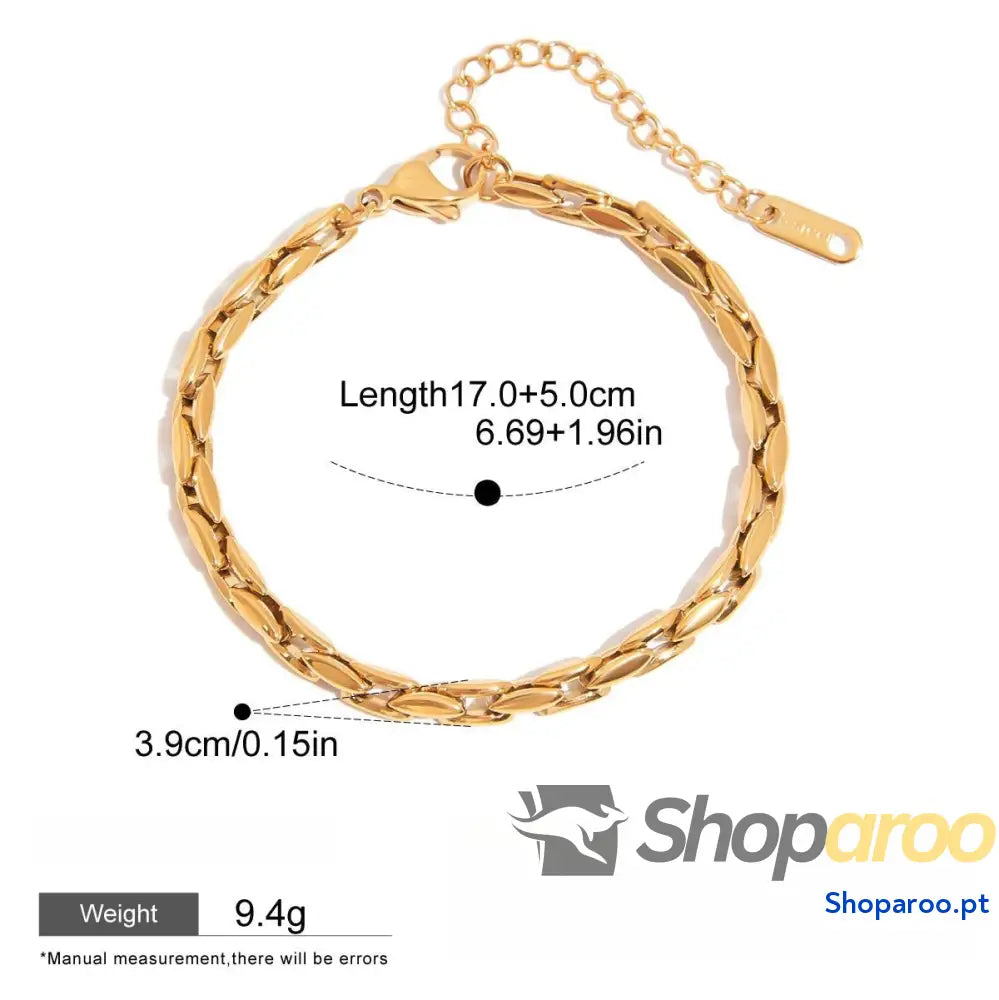 Pulseira de Luxo em Ouro 18K (banhado) com Design Elegante