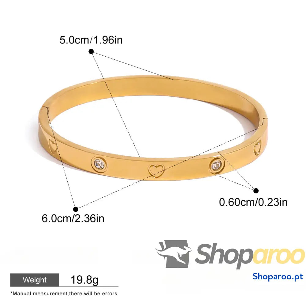 Pulseira de Zircónia Alta Qualidade em Ouro 18K