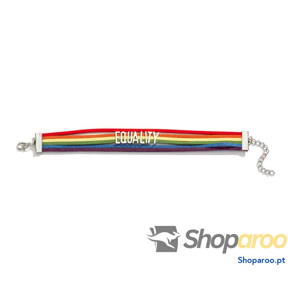 Pulseira Multicamadas Arco-Íris com Letras LGBT
