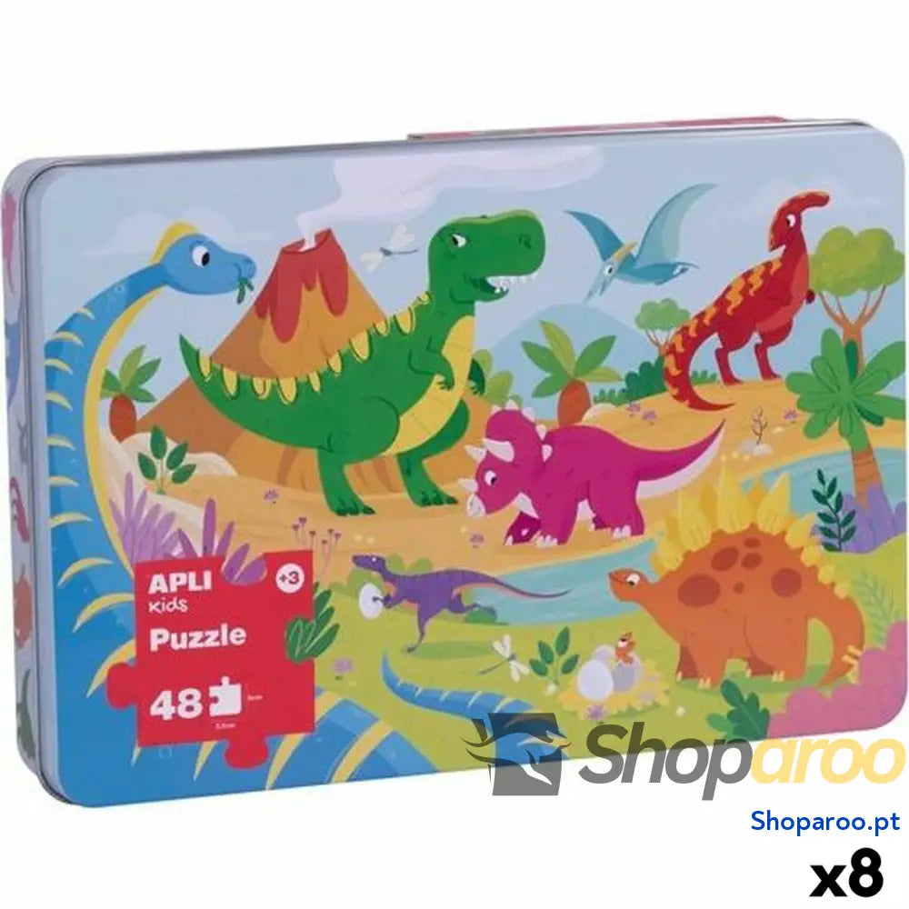 Puzzle Apli 48 x 32 cm Dinossauros Peças (8 Unidades)