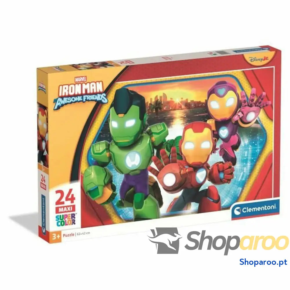 Puzzle Clementoni Maxi Iron Man and his awesome friends 62 x 42 cm 24 Peças