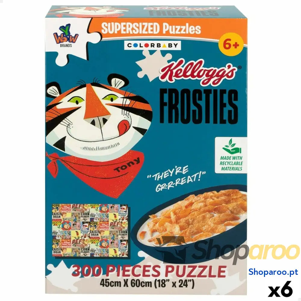 Puzzle Colorbaby Kellogg’s Frosties 300 Peças 6 Unidades 60 x 45 0,1 cm