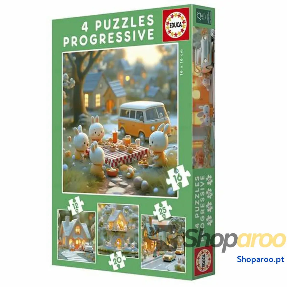 Puzzle Educa Coelho 12 Peças 16 20 25 (4 Unidades)