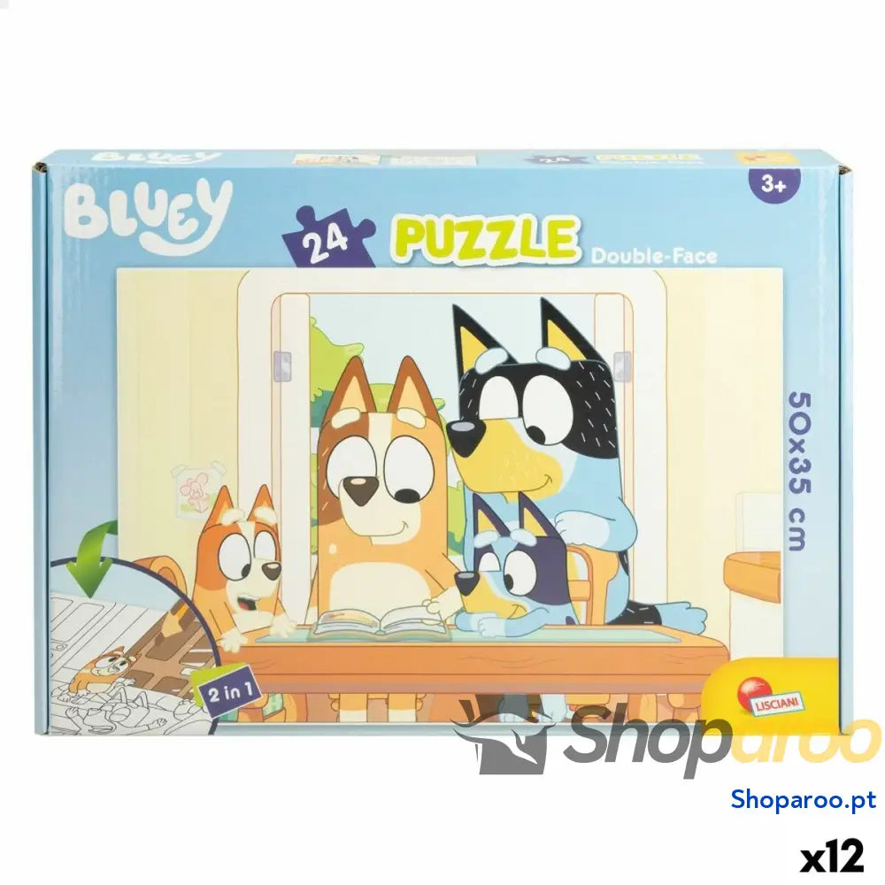 Puzzle Infantil Bluey Dupla face 24 Peças 50 x 35 cm (12 Unidades)