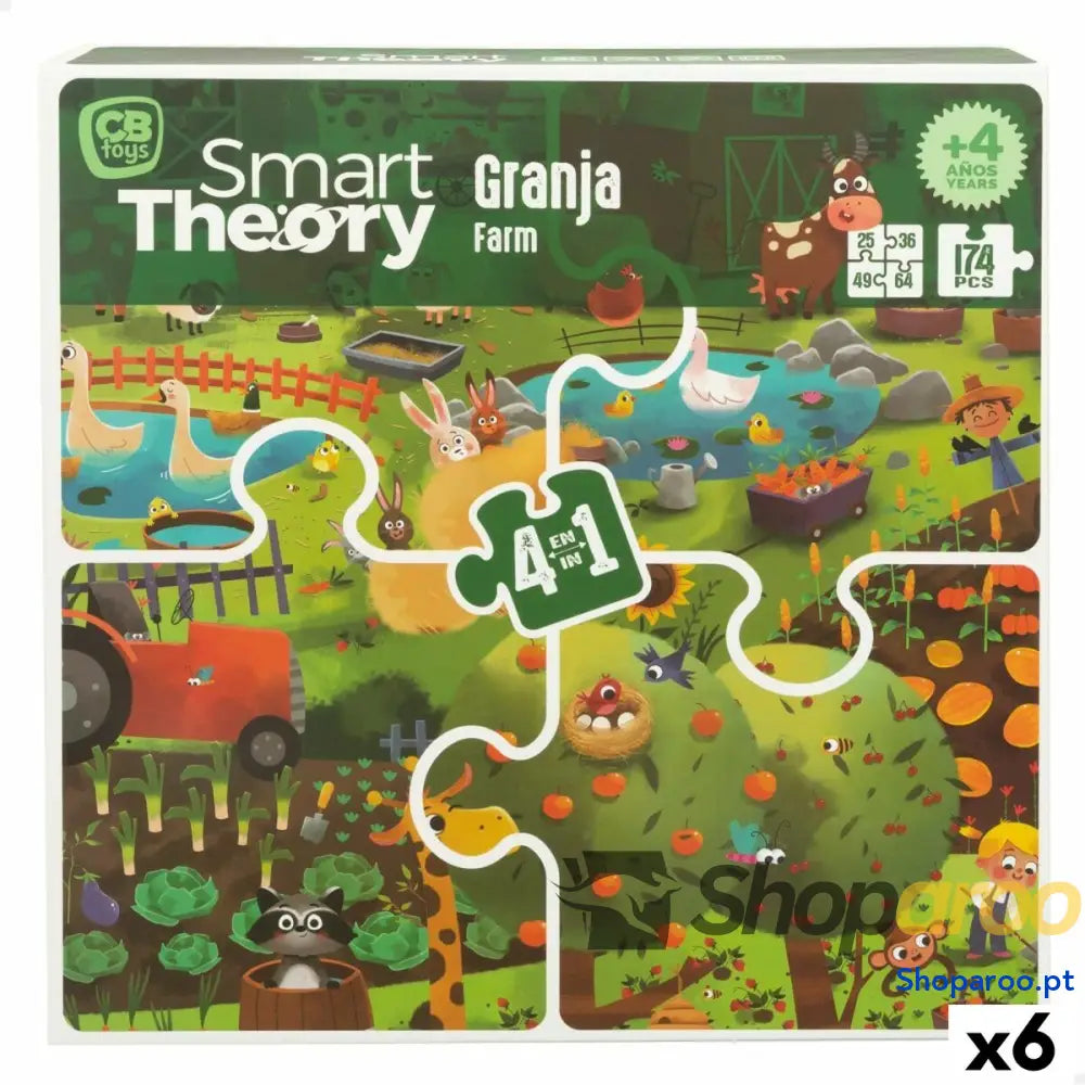 Puzzle Infantil Colorbaby 4 em 1 174 Peças Quinta 68 x cm (6 Unidades)