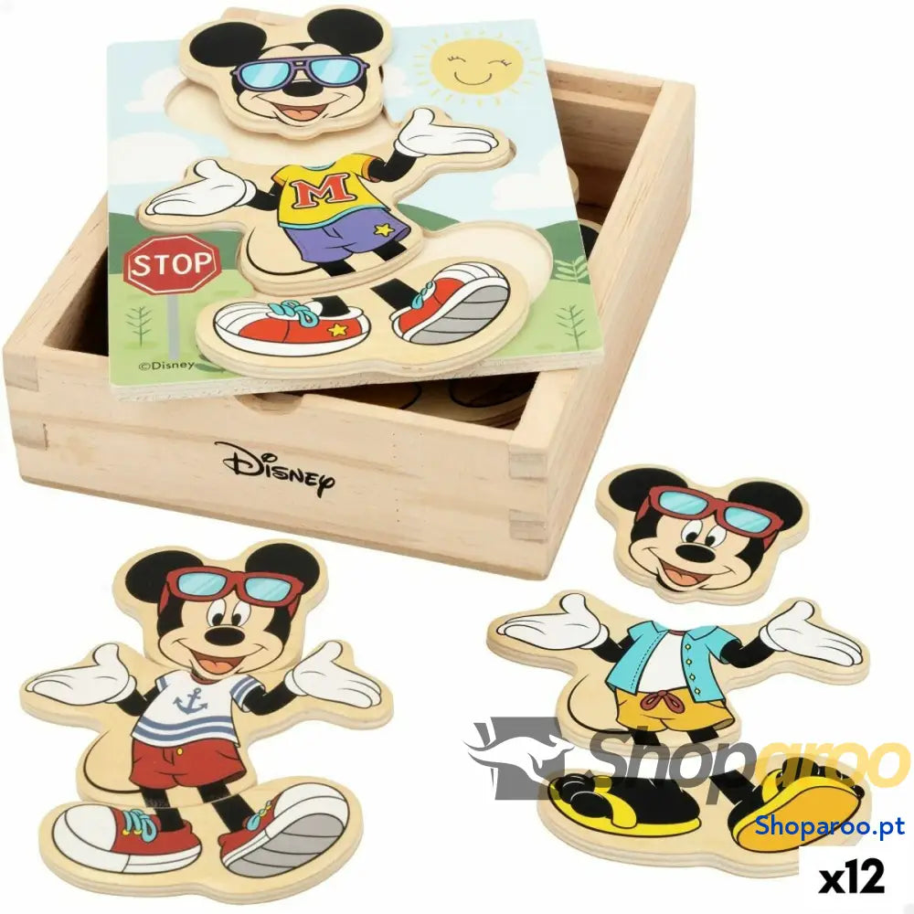 Puzzle Infantil de Madeira Disney + 2 Anos (12 Unidades)