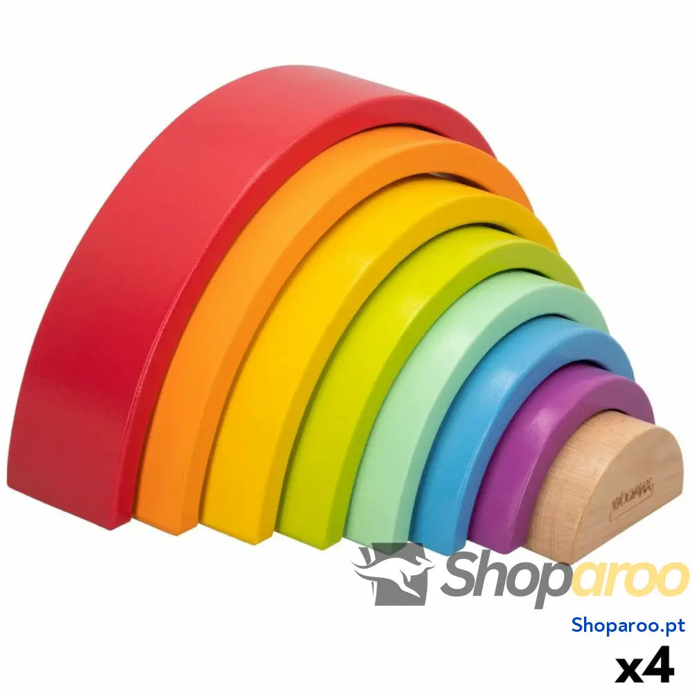 Puzzle Infantil de Madeira Woomax Arco íris 8 Peças 4 Unidades