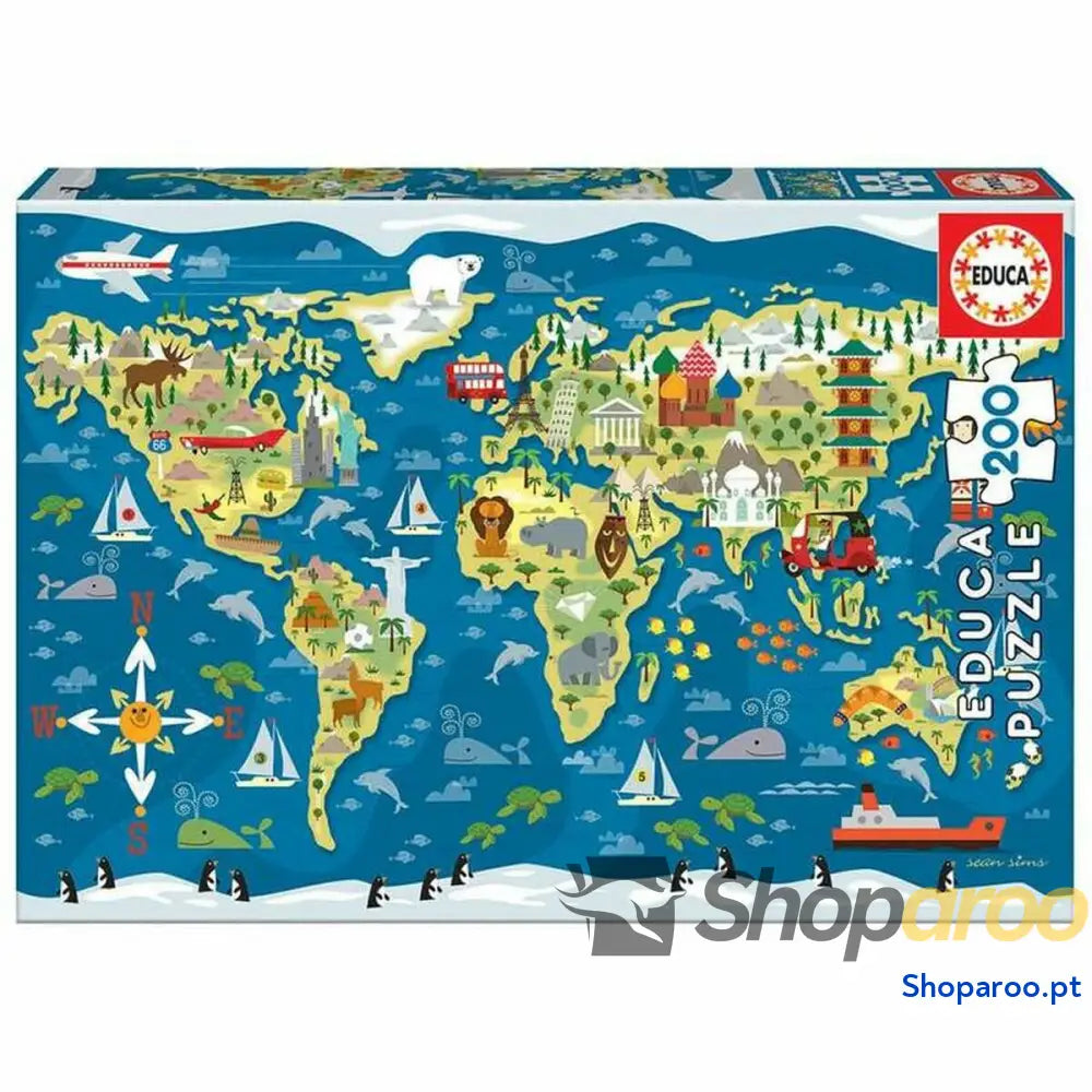 Puzzle Infantil Educa Mapamundi (200 pcs)