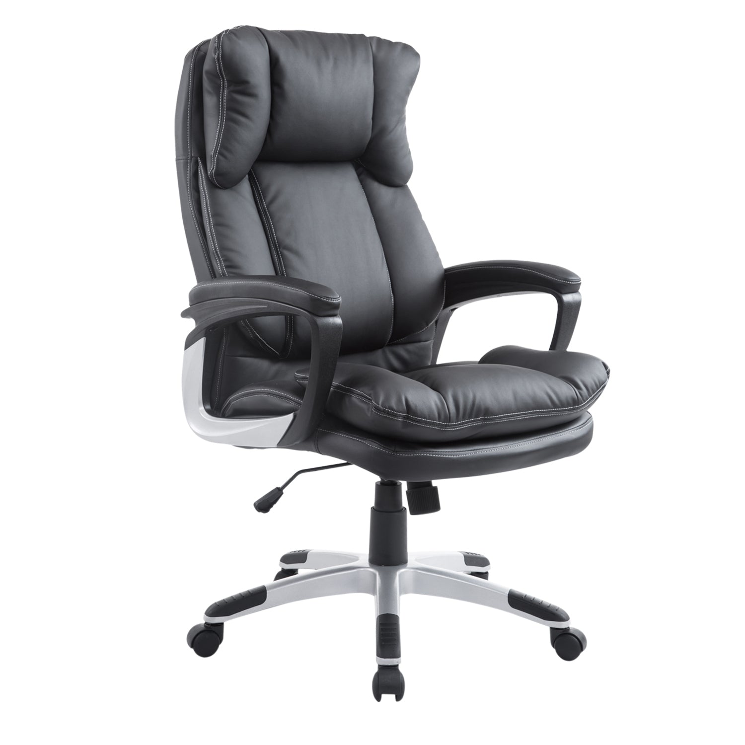 Cadeira de Escritório Reclinável Estofada em Tecido com Altura Ajustável e Apoio para os Pés 66x76x116-124 cm Cinza