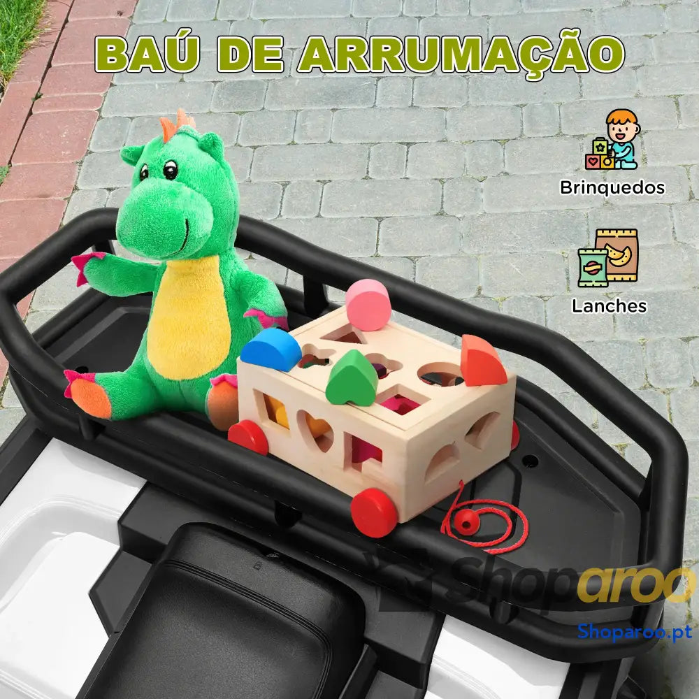 Quadriciclo Elétrico para Criança 12V Faróis Música MP3 Velocidade Ajustável e Cesta de Arrumação 88x50x57,5 cm Verde