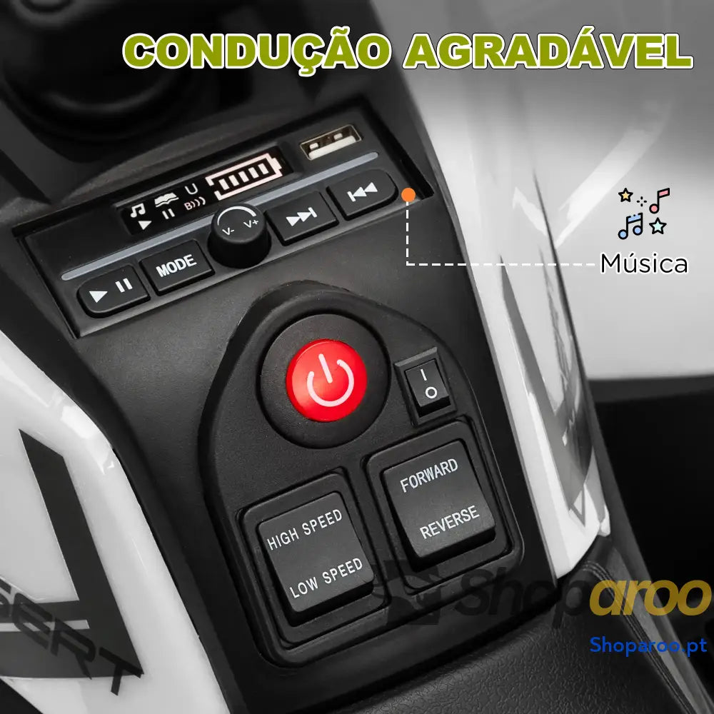 Quadriciclo Elétrico para Criança 12V Faróis Música MP3 Velocidade Ajustável e Cesta de Arrumação 88x50x57,5 cm Verde