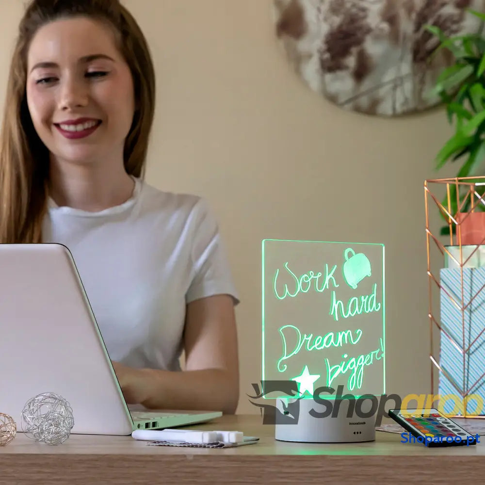 Quadro de Notas e Mensagens LED Lemo InnovaGoods