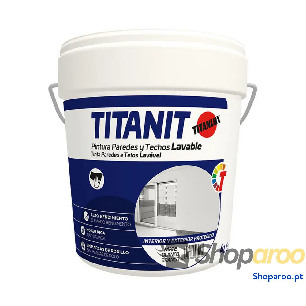 Quadro Titanlux Titanit 029190004 Telhado Parede Lavável Branco Mate 4 L