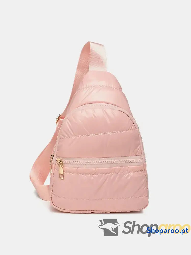 Quilted Adjustable Strap Puffy Sling Bag