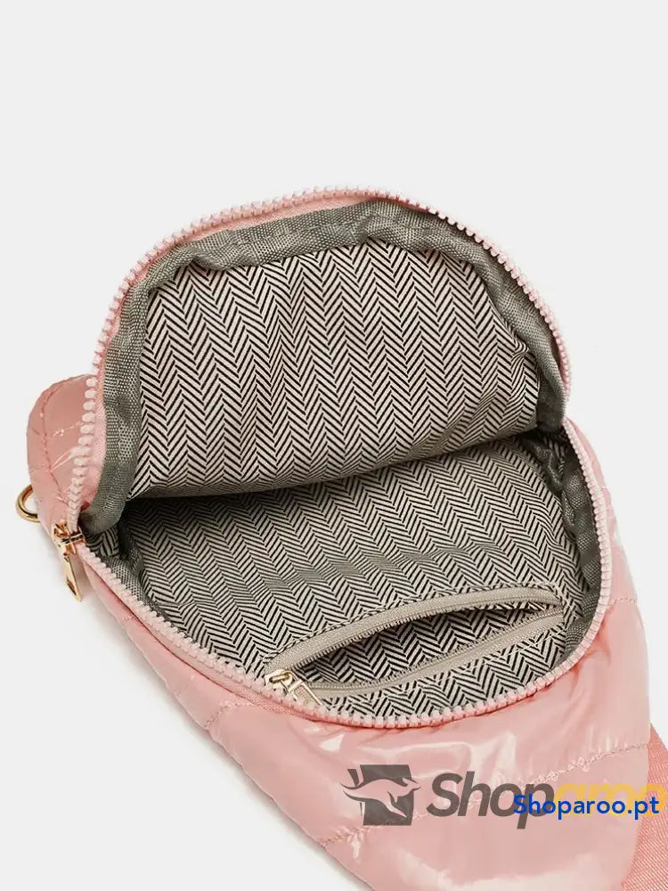 Quilted Adjustable Strap Puffy Sling Bag